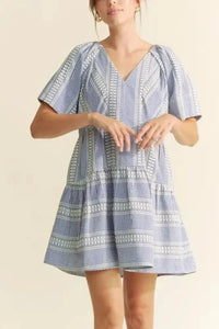 Davi & Dani Embroidered Stripe Ruffled Gingham Mini Dress - Update AvenueEffortless Elegance: DressesTrendsi100100043401614100100043401614b4cf0f47a7b7436eb5e289bd8f084a01 - Max - OriginNavy Blue