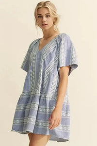 Davi & Dani Embroidered Stripe Ruffled Gingham Mini Dress - Update AvenueEffortless Elegance: DressesTrendsi100100043401614100100043401614a00d7089fd34455d8d95b23097a66be4 - Max - OriginNavy Blue