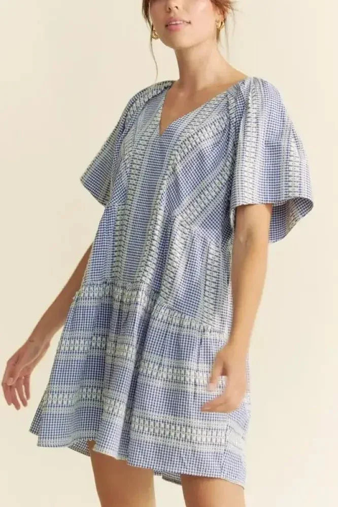 Davi & Dani Embroidered Stripe Ruffled Gingham Mini Dress - Update AvenueEffortless Elegance: DressesTrendsi1001000434016141001000434016148b90f79e0fb04af19754514cccf9ad3c - Max - OriginNavy Blue