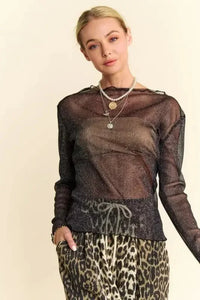 Davi & Dani Glitter Mesh Lettuce Hem Long Sleeve Top - Update AvenueTrendsi10010029057139210010029057139293a200d3 - d482 - 4003 - 99e4 - 5f3499370ed9 - MaxBlack