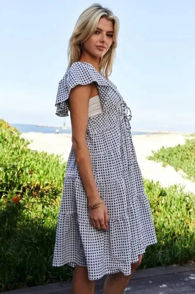 Davi & Dani Jacquard V - Neck Flutter Cap Sleeve Tiered Dress - Update AvenueEffortless Elegance: DressesTrendsi100100373431766100100373431766725ca5cd6433474c86fcef1d58ae1cdd - Max - OriginBlack Ivory