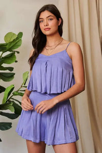 Davi & Dani Pleated Body Elastic Back Babydoll Strappy Top - Update AvenueTrendsi100100919971640100100919971640b2230822391346039273ef1daf47b7a1 - Max - OriginPERI BLUE