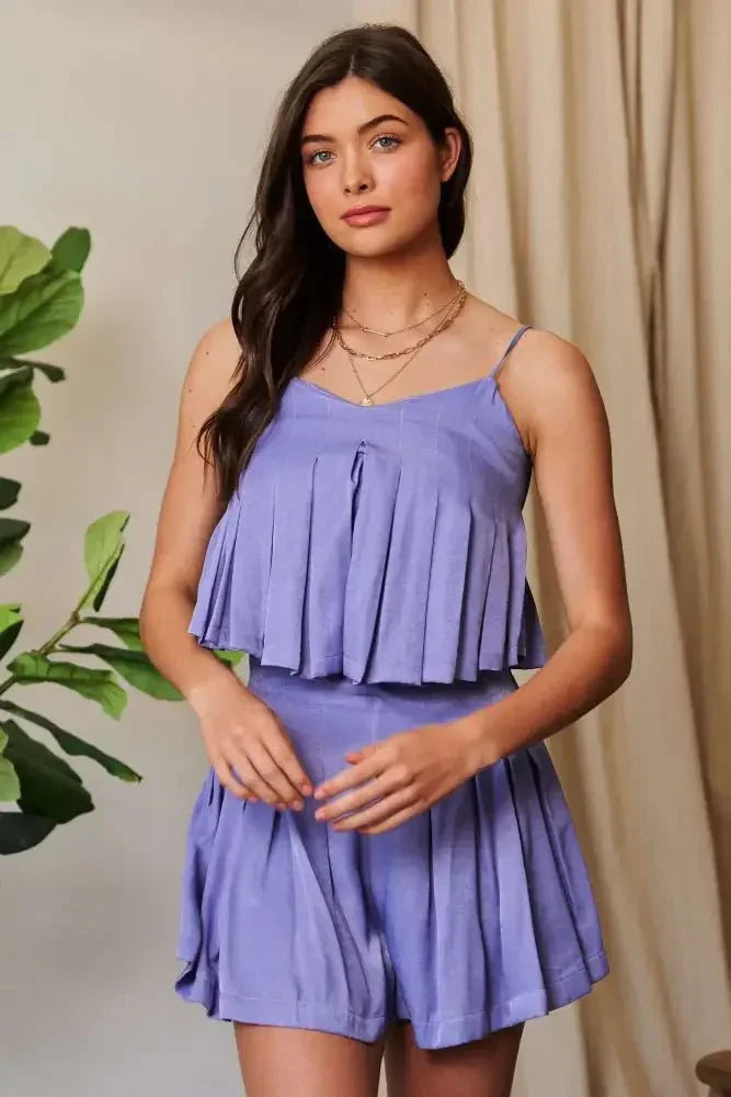 Davi & Dani Pleated Body Elastic Back Babydoll Strappy Top - Update AvenueTrendsi100100919971640100100919971640cd09c108406a4c13a6441c739472694e - Max - OriginPERI BLUE