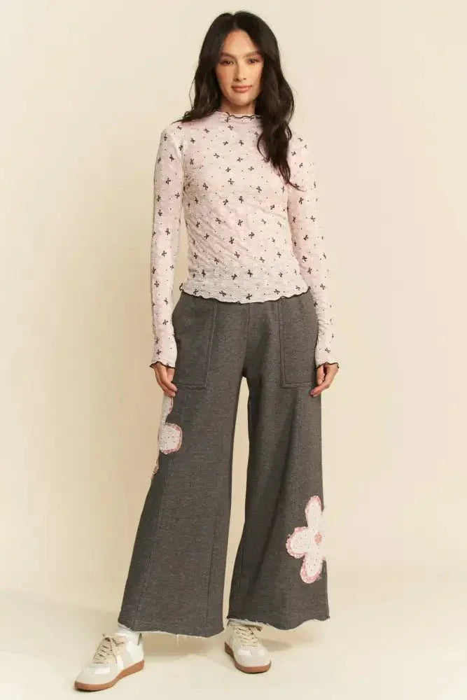 Davi & Dani Ribbon Bow Lace Hem Long Sleeve Mesh Layering Top - Update AvenueT-ShirtsTrendsi100100946781043100100946781043c0e5e167b476489c810f0f82c01ccfc9 - Max - OriginPINK