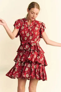 Davi & Dani Ruffle Flutter Sleeve Tie Belt Tiered Mini Dress - Update AvenueEffortless Elegance: DressesTrendsi100100549831238100100549831238030816cd60614d0cb7be604d6a338ad1 - Max - OriginOrange Rust