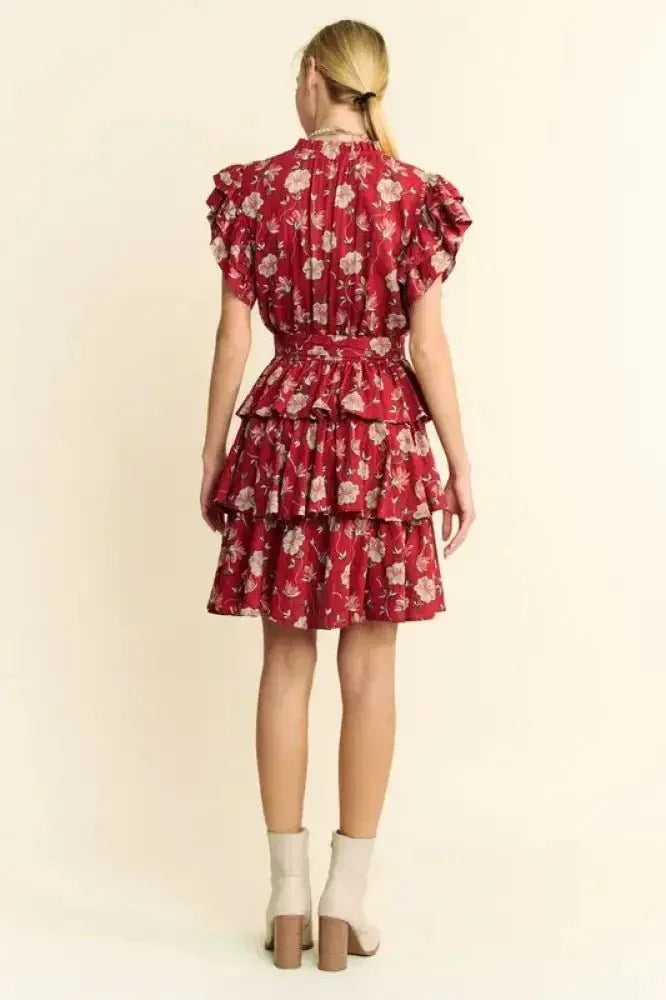 Davi & Dani Ruffle Flutter Sleeve Tie Belt Tiered Mini Dress - Update AvenueEffortless Elegance: DressesTrendsi1001005498312381001005498312389d0824b31c7e48fcb81d142e97221754 - Max - OriginOrange Rust