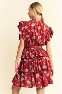 Davi & Dani Ruffle Flutter Sleeve Tie Belt Tiered Mini Dress - Update AvenueEffortless Elegance: DressesTrendsi100100549831238100100549831238b92b3e8703224a30ad008c9084b8c944 - Max - OriginOrange Rust