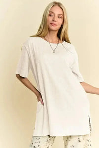 Davi & Dani Short Sleeve Side Slit T-Shirt with Pockets - Update AvenueT-ShirtsTrendsi100100203871556100100203871556ac752d2c68bb441399e979b091ecbf2e - Max - OriginWhite