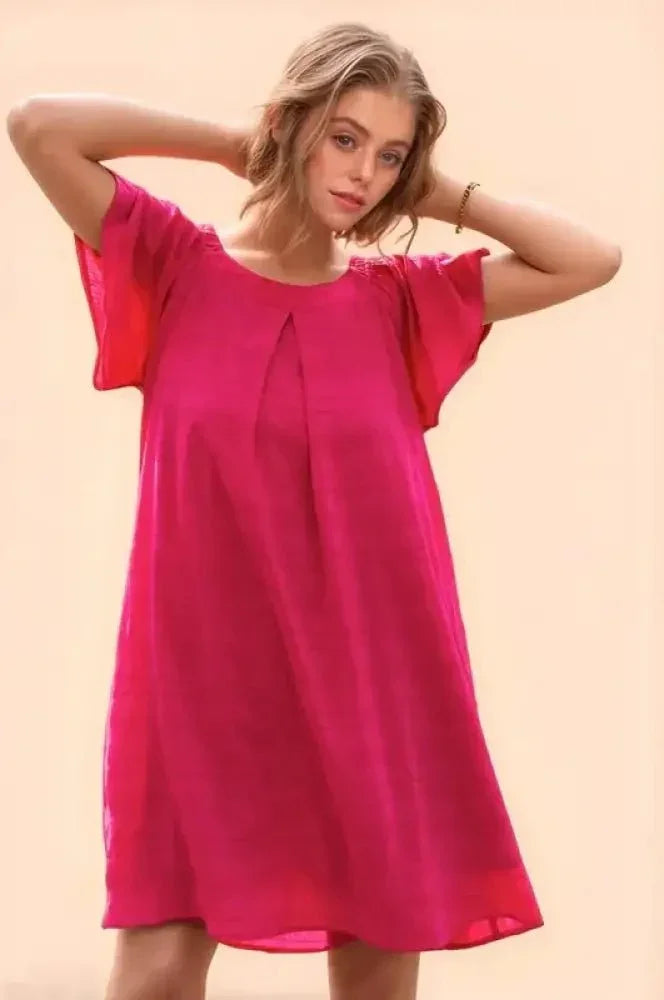 Davi & Dani Textured Ruffle Boat Neck Shift Dress - Update AvenueEffortless Elegance: DressesTrendsi1001007988317831001007988317837e92dd8bf30d4288b499844ff2328644 - Max - OriginFuchsia