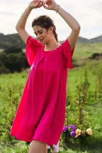 Davi & Dani Textured Ruffle Boat Neck Shift Dress - Update AvenueEffortless Elegance: DressesTrendsi10010079883178310010079883178339ebc33d10f4475f92bfa118cdec4729 - Max - OriginFuchsia
