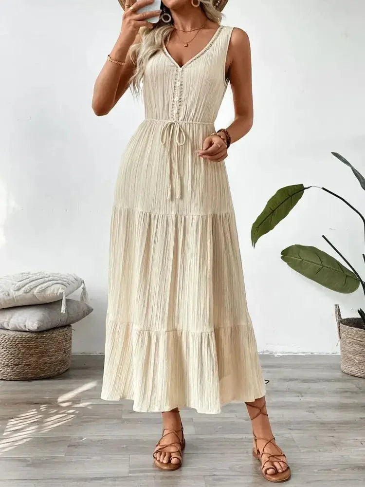 Decorative Button V - Neck Sleeveless Midi Tank Dress - Update AvenueEffortless Elegance: DressesTrendsi1001005807211001001005807211007a69ffda - 5980 - 46fc - b738 - 31f8a963650f - Max - OriginTan