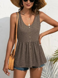 Decorative Button Wide Strap Tank - Update AvenueTrendsi10010083035508110010083035508126de8223 - 1abf - 4b6b - b163 - 095ba6790a37 - Max - OriginCoffee Brown