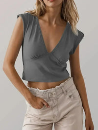 Deep V - Neck Cropped T-Shirt - Update AvenueT-ShirtsTrendsi100100879712810100100879712810113381d6b3f74de9be4d5b322605c278 - Max - OriginGrey