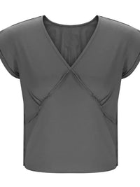 Deep V - Neck Cropped T-Shirt - Update AvenueT-ShirtsTrendsi100100879712810100100879712810e7e16b5d8bd54391879c32568873d233 - Max - OriginGrey