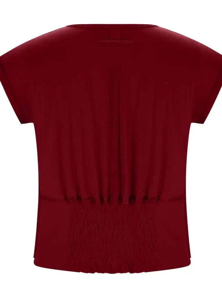 Deep V - Neck Cropped T-Shirt - Update AvenueT-ShirtsTrendsi1001008797162321001008797162320761283c08304673ac151e83758d70ab - Max - OriginBurgundy