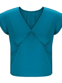 Deep V - Neck Cropped T-Shirt - Update AvenueT-ShirtsTrendsi1001008797190751001008797190752179a83ee81e4e019e85a3a3acd19bfe - Max - OriginCerulean