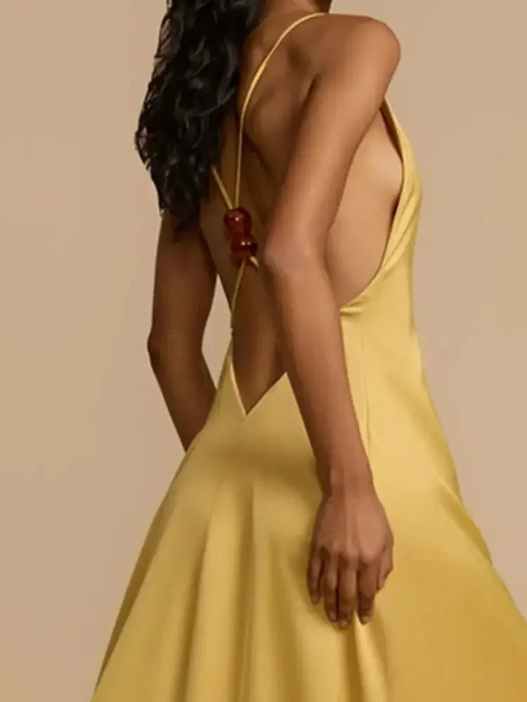 Deep V-Neck Maxi Dress