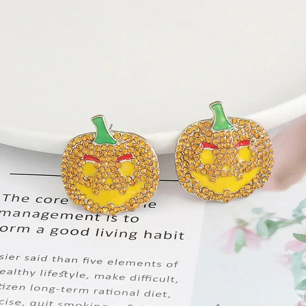 Demon Pumpkin Rhinestone Alloy Earrings - Update AvenueHalloweenTrendsi1013005991275301013005991275306f38dd9e169745c8a2f88d47e7da057d - MaxYellow