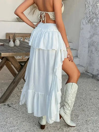 Devine High - Low Ruched Layered Skirt - Update AvenueVacation StyleTrendsi10010081738162710010081738162791c35069 - f9a9 - 44b6 - 9662 - ed4b36649c02 - MaxWhite