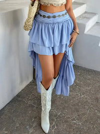 Devine High - Low Ruched Layered Skirt - Update AvenueVacation StyleTrendsi1001008173850281001008173850281169b440 - a571 - 451d - a441 - d08ab3721335 - MaxLight Blue