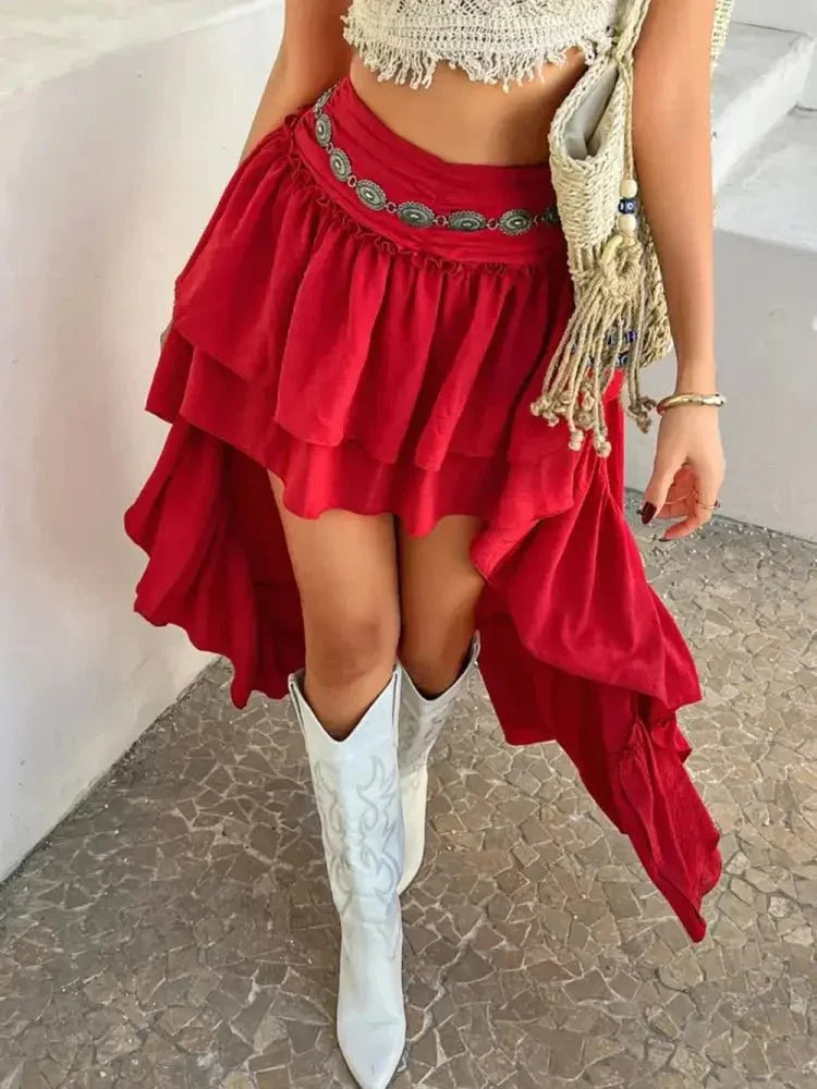 Devine High - Low Ruched Layered Skirt - Update AvenueVacation StyleTrendsi100100817389297100100817389297d7856277 - 9e74 - 4574 - b013 - e2b8a92985b5 - MaxDeep Red