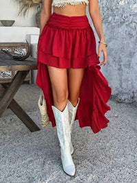 Devine High - Low Ruched Layered Skirt - Update AvenueVacation StyleTrendsi100100817389297100100817389297d39bd167 - 9ca1 - 4b5f - b062 - 0ddcc79c9766 - MaxDeep Red