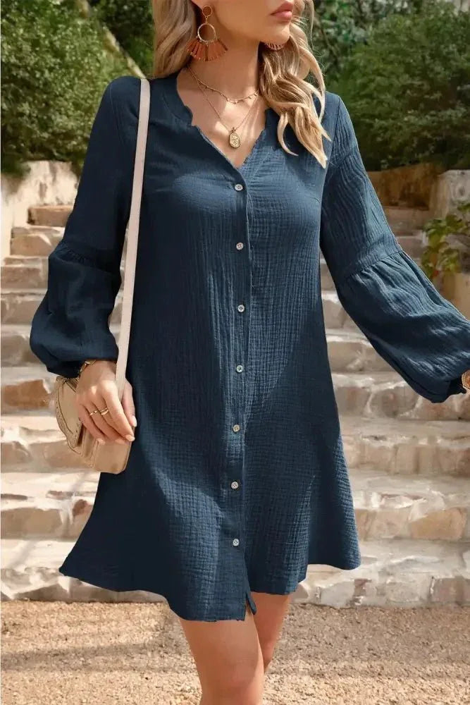 Devine Notched Balloon Sleeve Mini Dress - Update AvenueTrendsi10010082478755610010082478755659afafa3 - a279 - 4103 - b537 - a23a0c75b73b - MaxNavy
