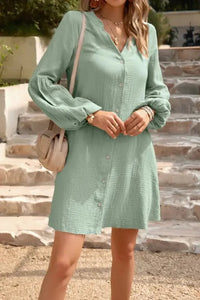 Devine Notched Balloon Sleeve Mini Dress - Update AvenueTrendsi100100824787556100100824787556de49ac98 - a97f - 48ae - b29e - 9f1b651c827f - MaxNavy