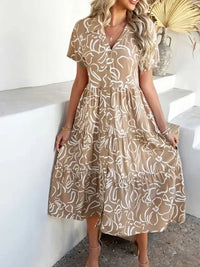 Devine Printed Johnny Collar Button Down Short Sleeve Midi Shirt Dress - Update AvenueEffortless Elegance: DressesTrendsi100100411185139100100411185139997f9760 - df1d - 4517 - a500 - 270b82ee738e - MaxTan