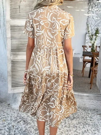 Devine Printed Johnny Collar Button Down Short Sleeve Midi Shirt Dress - Update AvenueEffortless Elegance: DressesTrendsi10010041118513910010041118513996faa55a - feee - 4410 - a82c - d708d74dd3ae - MaxTan