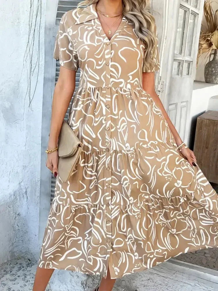 Devine Printed Johnny Collar Button Down Short Sleeve Midi Shirt Dress - Update AvenueEffortless Elegance: DressesTrendsi100100411185139100100411185139a2d9ba16 - c038 - 4818 - 9745 - 795daab602ab - MaxTan