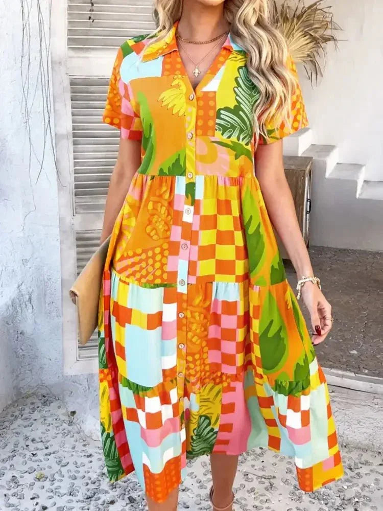 Devine Printed Johnny Collar Button Down Short Sleeve Midi Shirt Dress - Update AvenueEffortless Elegance: DressesTrendsi10010041118963910010041118963914fc750e - a0c6 - 4b85 - b6cf - c6f27410b2e0 - MaxTangerine