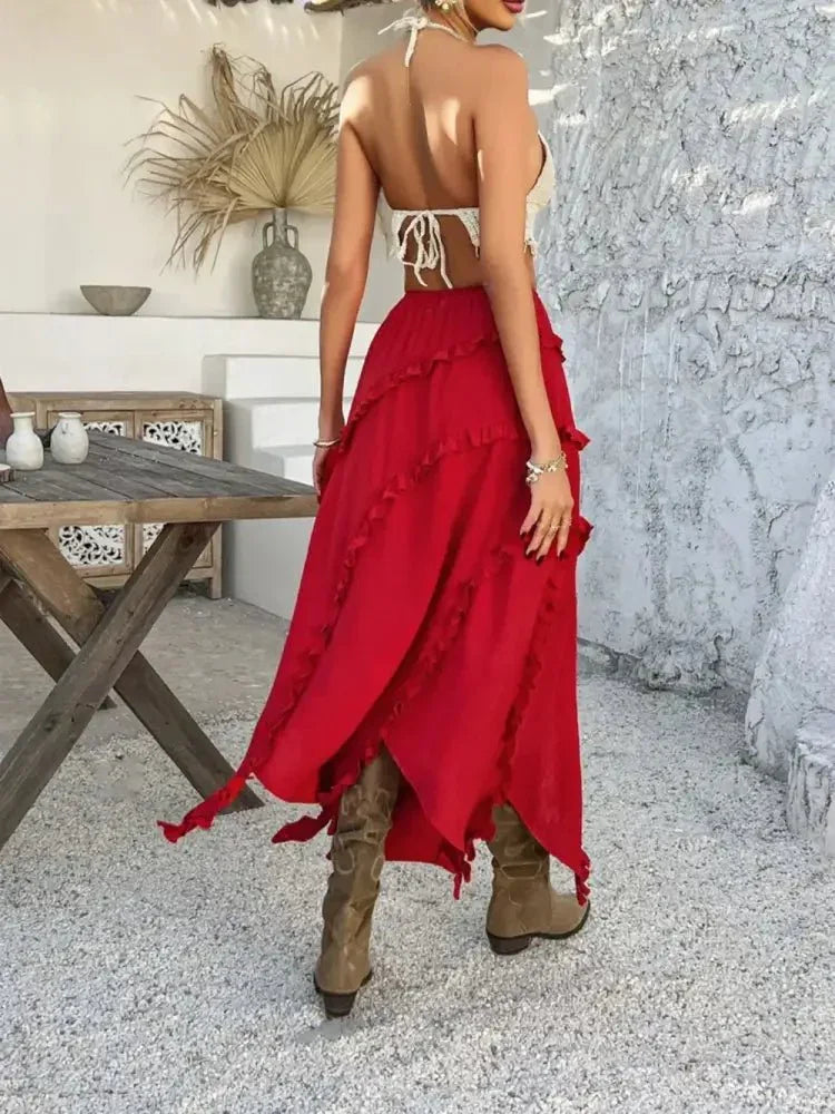 Devine Slit Drawstring Ruffled Skirt - Update AvenueVacation StyleTrendsi100100646579591100100646579591c5e6044f - cd11 - 4121 - 98ce - 49460ba0d46b - MaxScarlet