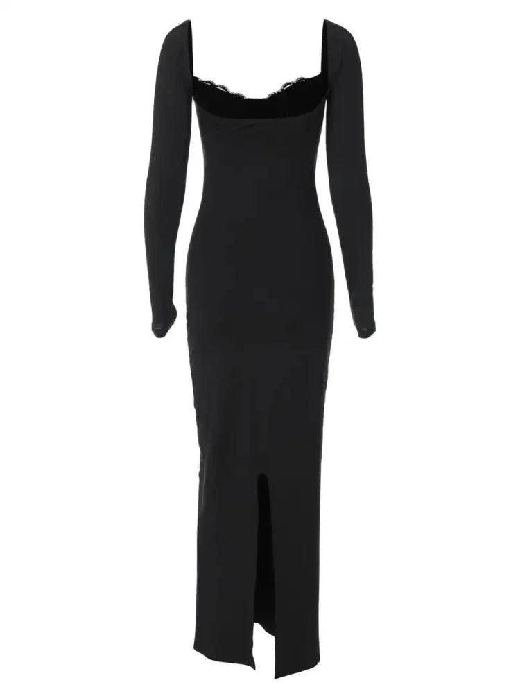 Devine Slit Lace Detail Sweetheart Neck Long Sleeve Maxi Dress - Update AvenueFestival VibesTrendsi10010022360113210010022360113270708105 - f185 - 41c9 - 90c5 - cea89d518604 - MaxBlack