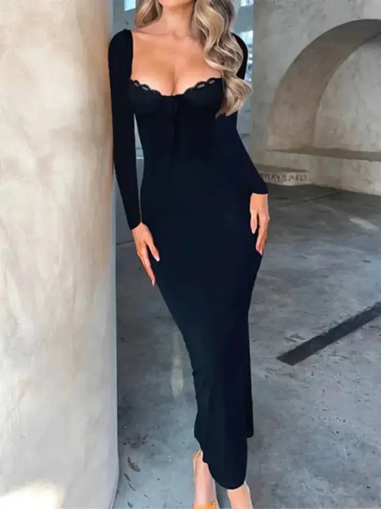 Devine Slit Lace Detail Sweetheart Neck Long Sleeve Maxi Dress - Update AvenueFestival VibesTrendsi100100223601132100100223601132a9ac21e1 - 736b - 4f21 - 8bf5 - f6b19193df9d - MaxBlack