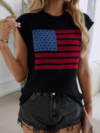 Devine US Flag Round Neck Sweater Vest - Update AvenueHonor the Stars and StripesTrendsi10010090326992410010090326992424cd6015 - 724e - 4394 - 944c - a4fbba54cbd8 - MaxBlack