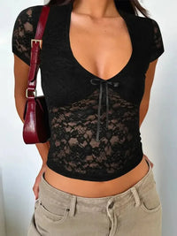 Devine V - Neck Short Sleeve Lace Top - Update AvenueTrendsi100100989295816100100989295816a92056b6 - 2cff - 4e16 - 8430 - 15912ae6473b - MaxBlack