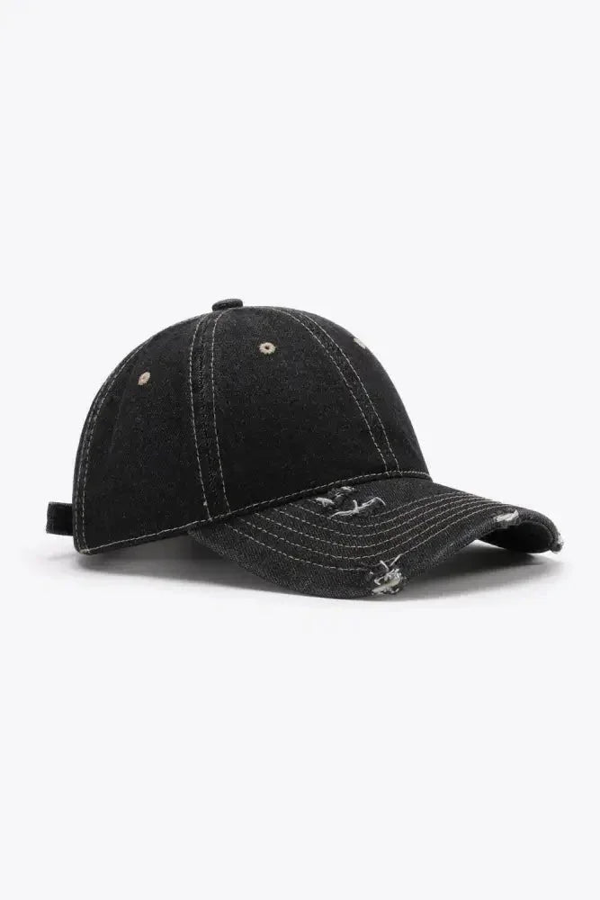 Distressed Adjustable Baseball Cap - Update AvenueTrendsi101300447693317101300447693317Distressed Adjustable Baseball CapBlack