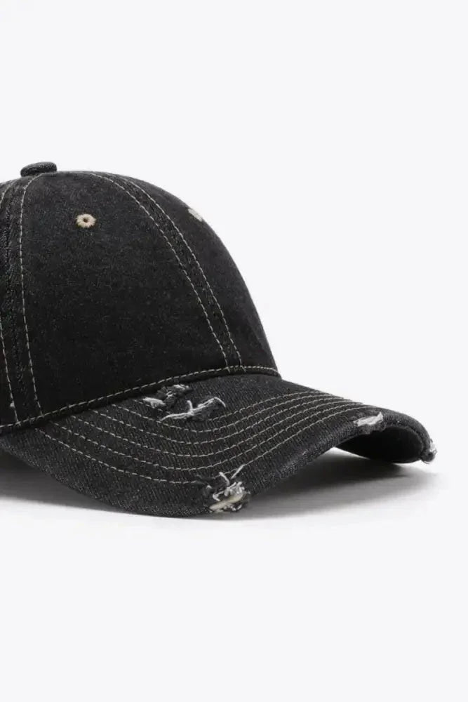 Distressed Adjustable Baseball Cap - Update AvenueTrendsi101300447693317101300447693317Distressed Adjustable Baseball CapBlack
