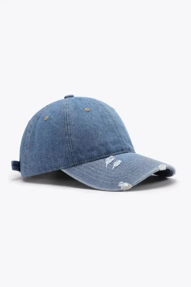 Distressed Adjustable Baseball Cap - Update AvenueTrendsi101300447699692101300447699692Distressed Adjustable Baseball CapMisty Blue