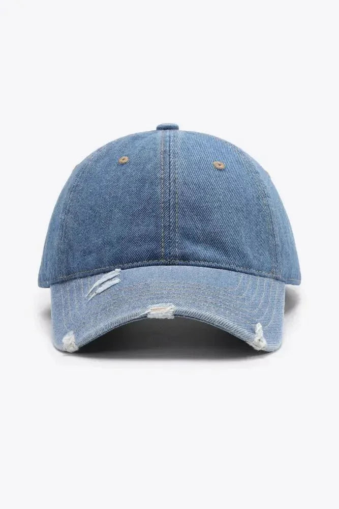 Distressed Adjustable Baseball Cap - Update AvenueTrendsi101300447699692101300447699692Distressed Adjustable Baseball CapMisty Blue