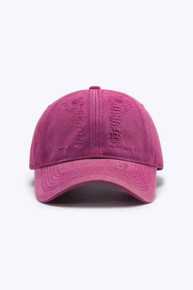 Distressed Adjustable Baseball Cap - Update AvenueTrendsi101300630201776101300630201776Distressed Adjustable Baseball CapCerise