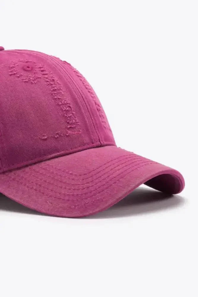Distressed Adjustable Baseball Cap - Update AvenueTrendsi101300630201776101300630201776Distressed Adjustable Baseball CapCerise