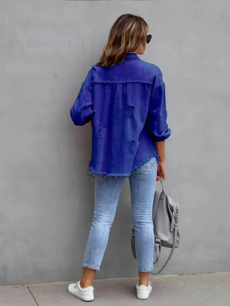Distressed Drop Shoulder Denim Jacket - Update AvenueTrendsi100100281763755100100281763755b3903627c94a42b4b1946a260b992445 - MaxRoyal Blue