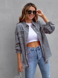 Distressed Drop Shoulder Denim Jacket - Update AvenueTrendsi1001002817681091001002817681093965e658f95b4ed6be3a00b66e0f58d1 - MaxGray