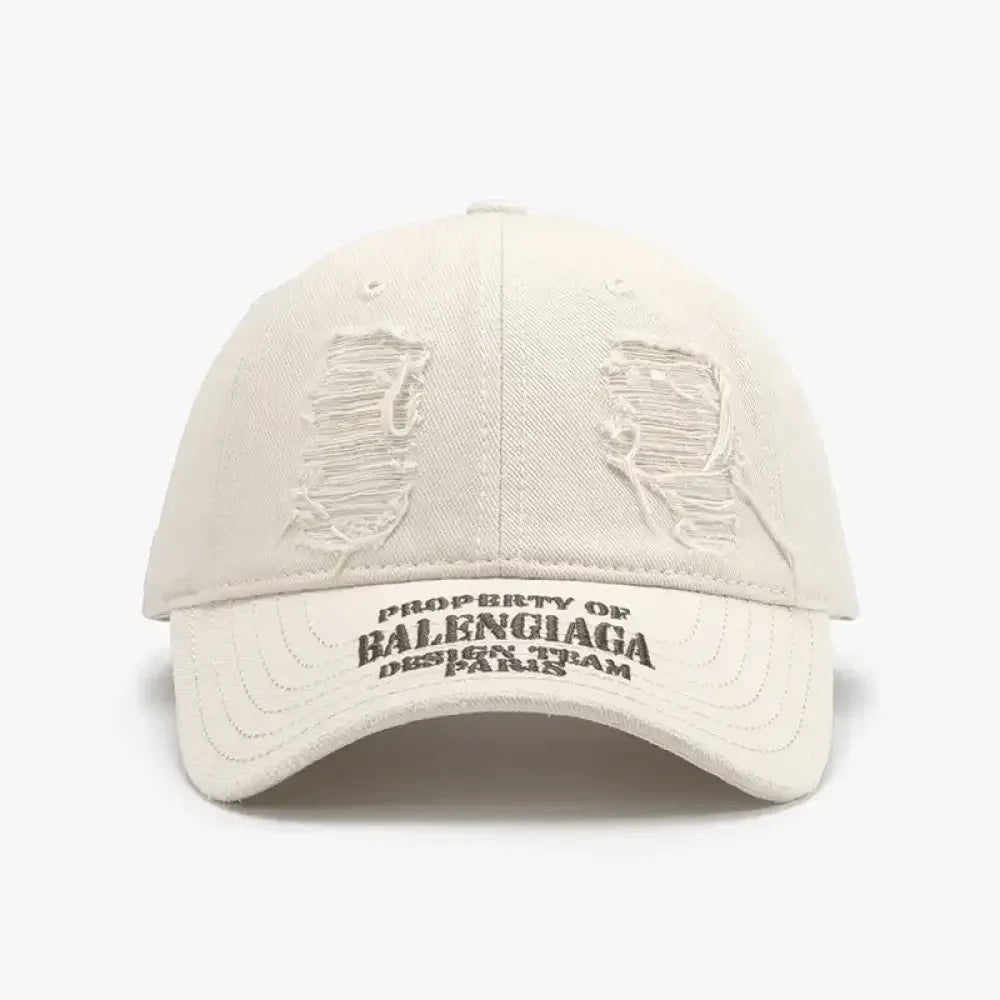 Distressed Letter Cotton Baseball Cap