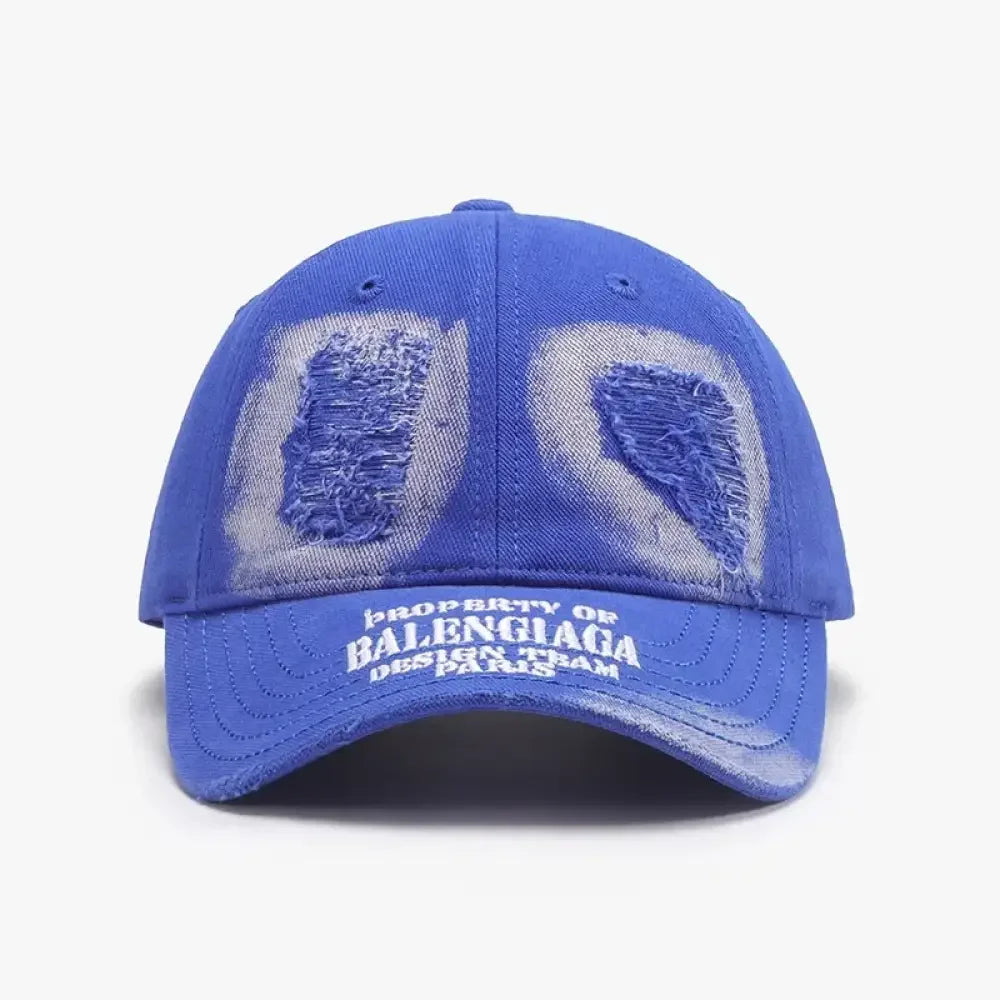 Distressed Letter Cotton Baseball Cap
