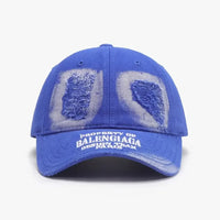 Distressed Letter Cotton Baseball Cap