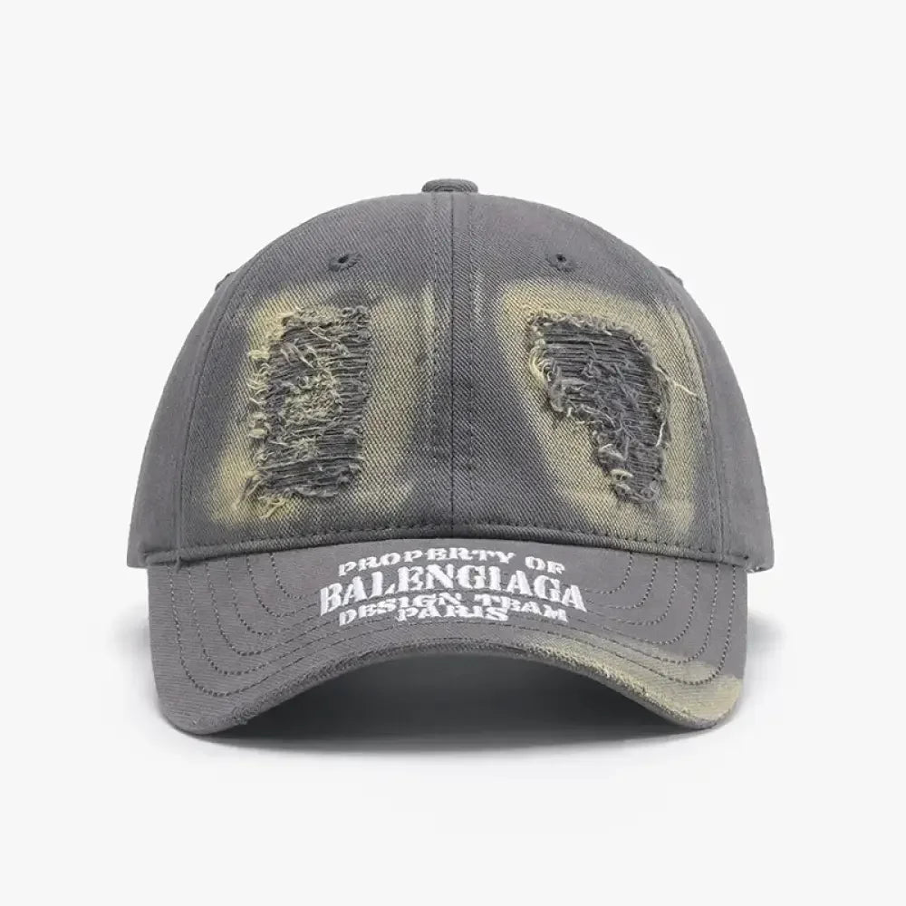 Distressed Letter Cotton Baseball Cap