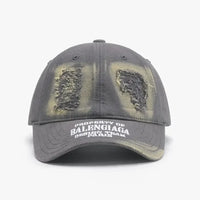 Distressed Letter Cotton Baseball Cap